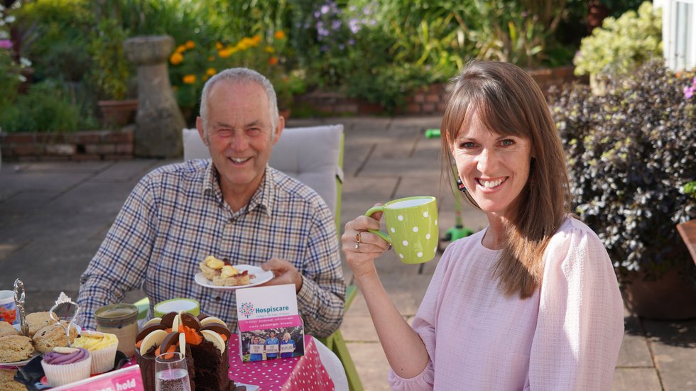 Mid Devon – Roger Oliver in his garden at White Cottage in Crediton with his daughter Ali McGeown